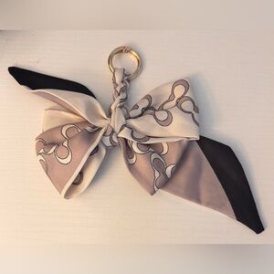 Elegant Bow bag twilly charm with Gold Accent